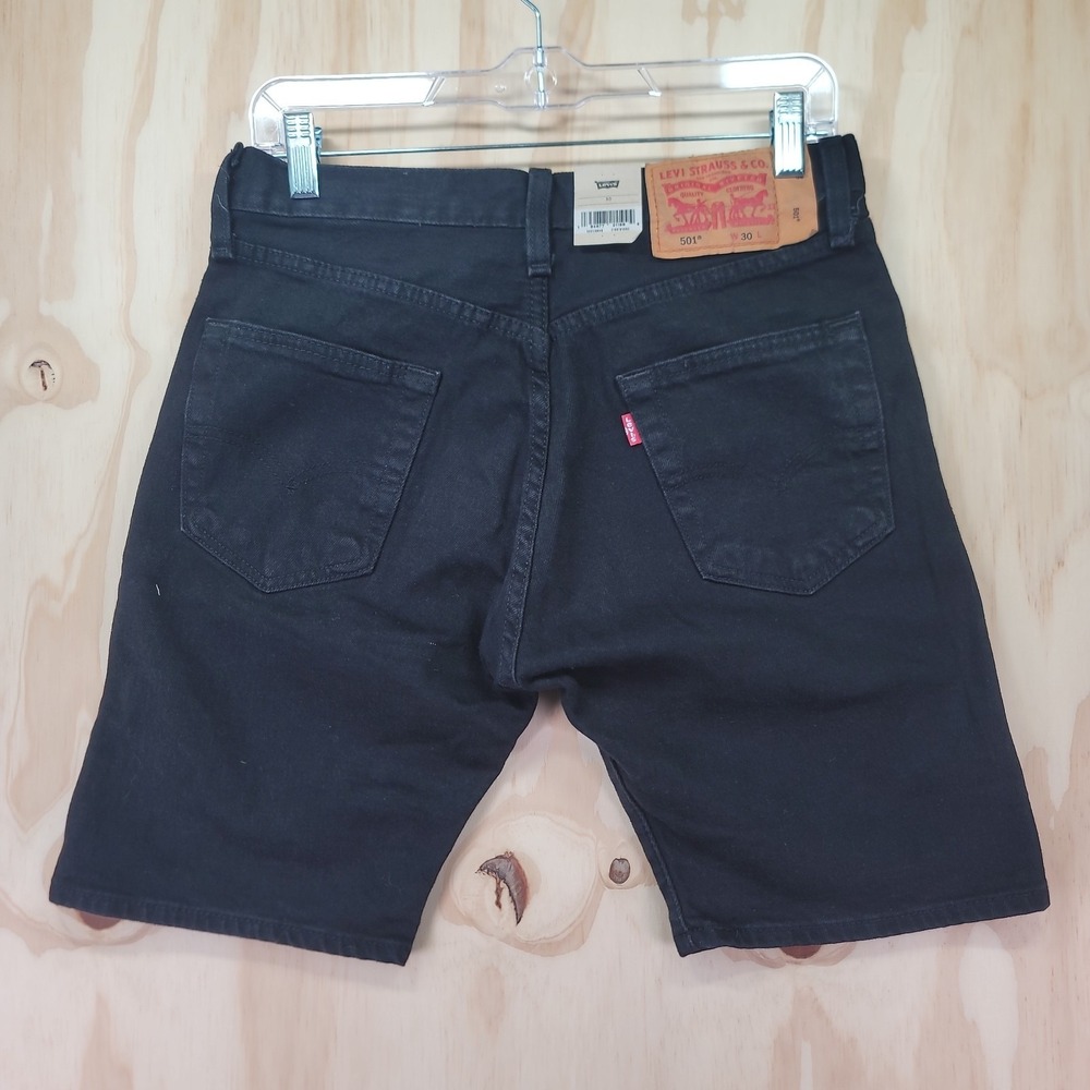 Levis Strauss 501 Denim Jean Shorts‎ Mens 30x9 Black "9 Button Fly Dark Wash NWT - Picture 12 of 16